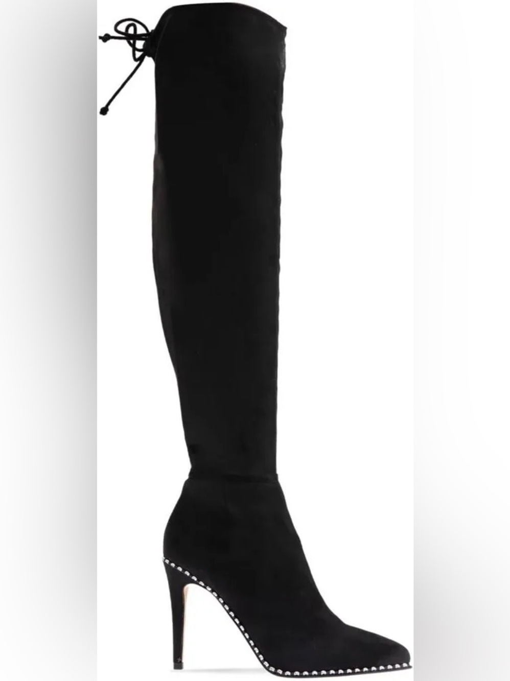 Women's BCBG 7.5 Tie Black Over-the-Knee Boots